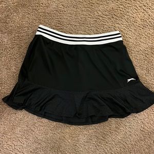 Black and White Slazenger Golf Tennis Skort Cute Stripes and Ruffles